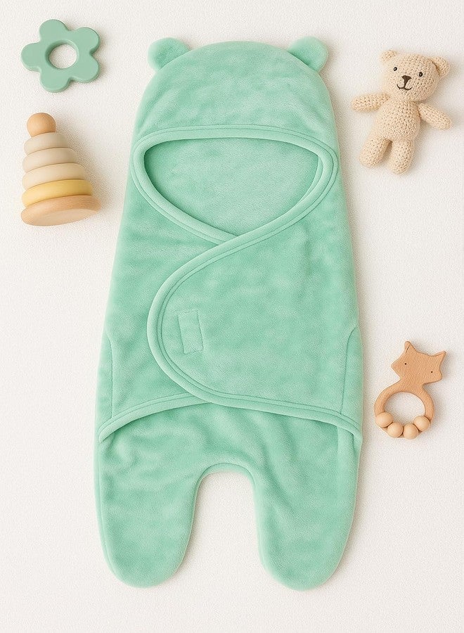 Adhigams New Born Baby Stylish Bathrobe/Bath Towel/Baby Wrapper | Unisex Green (6-12 Months) 70x30 cm - Image 3