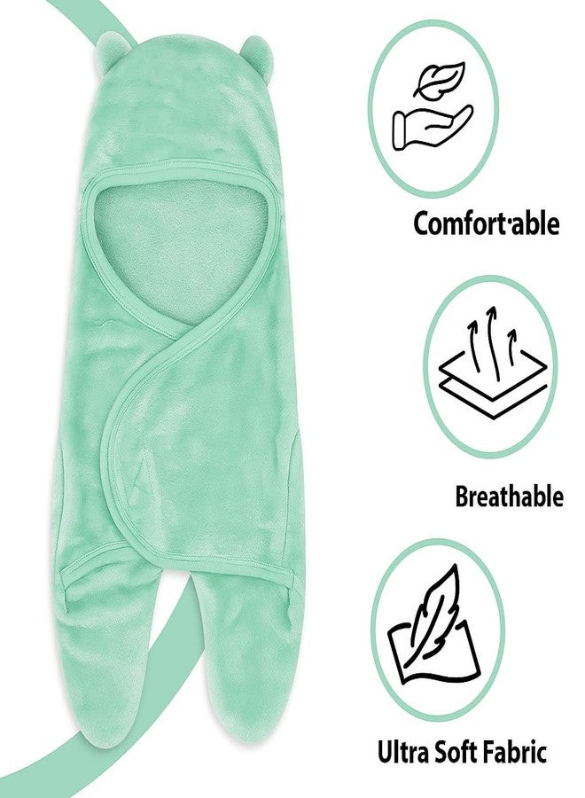 Adhigams New Born Baby Stylish Bathrobe/Bath Towel/Baby Wrapper | Unisex Green (6-12 Months) 70x30 cm - Image 5