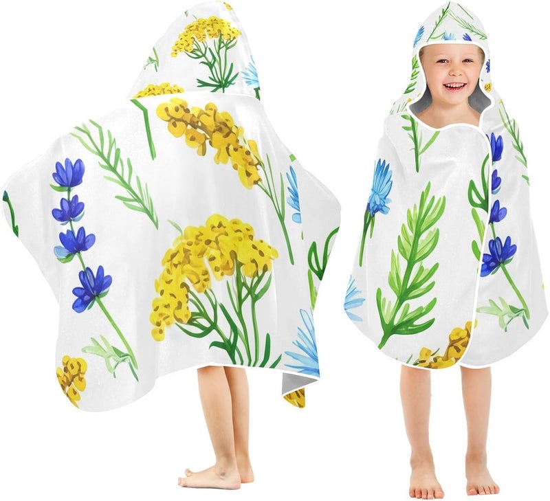 xigua Botanical Kids Hooded Bath Towel, Ultra Absorbent Beach Towel Wrap with Hood for Babies, Toddlers, Kids, Soft Kids' Shower Towels for Boys Girls Swim, 50 x 23.5 Inch - Image 2