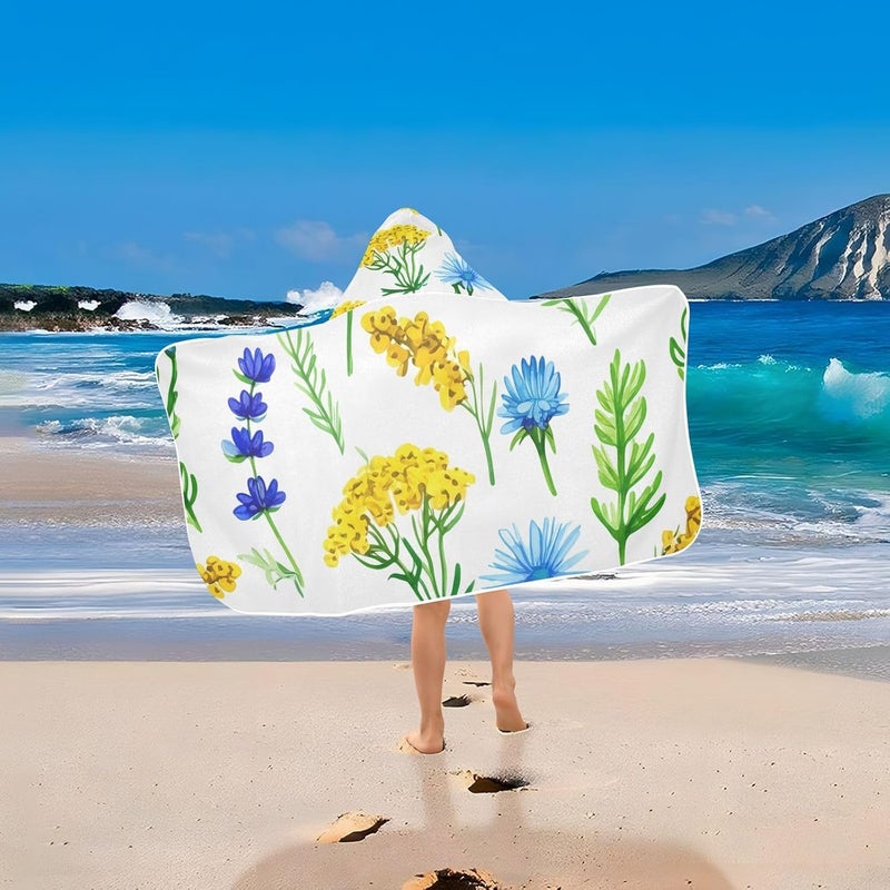 xigua Botanical Kids Hooded Bath Towel, Ultra Absorbent Beach Towel Wrap with Hood for Babies, Toddlers, Kids, Soft Kids' Shower Towels for Boys Girls Swim, 50 x 23.5 Inch - Image 5