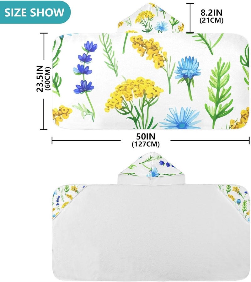 xigua Botanical Kids Hooded Bath Towel, Ultra Absorbent Beach Towel Wrap with Hood for Babies, Toddlers, Kids, Soft Kids' Shower Towels for Boys Girls Swim, 50 x 23.5 Inch - Image 3