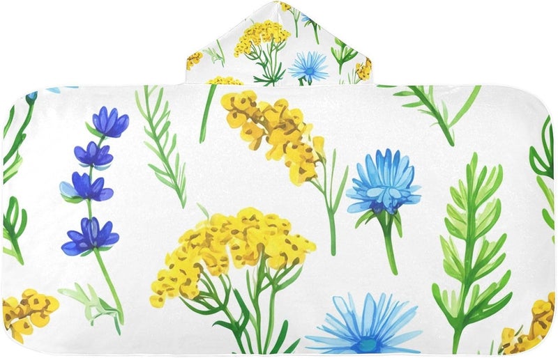 xigua Botanical Kids Hooded Bath Towel, Ultra Absorbent Beach Towel Wrap with Hood for Babies, Toddlers, Kids, Soft Kids' Shower Towels for Boys Girls Swim, 50 x 23.5 Inch - Image 1