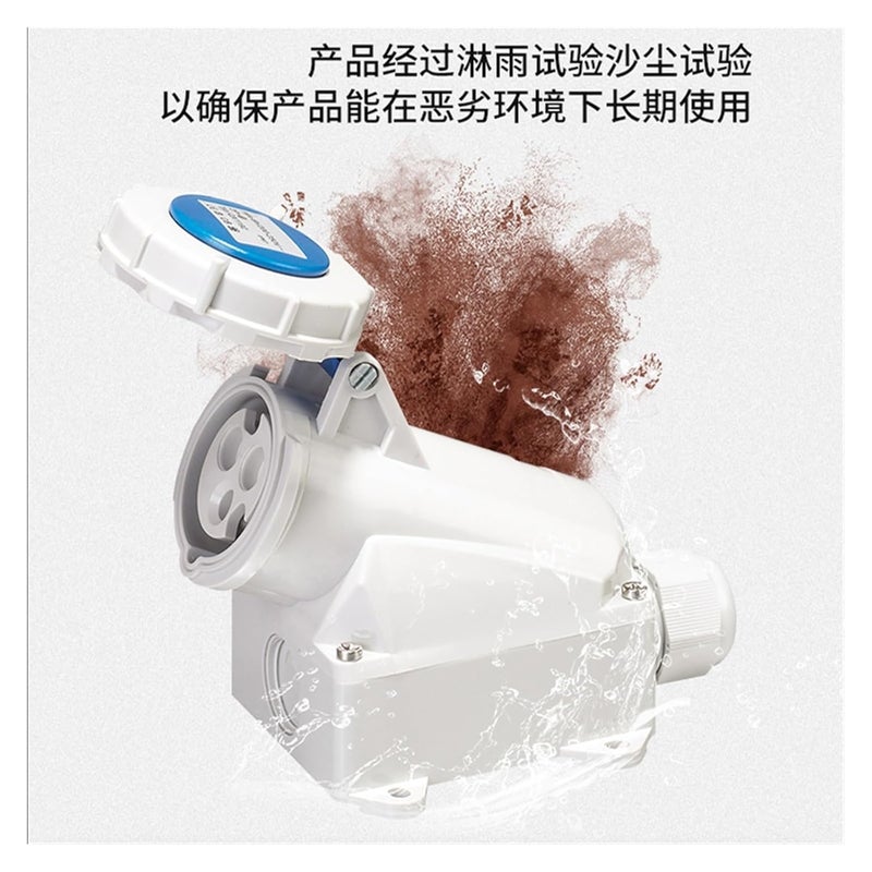 Industrial and Socket Connector Three-Phase 3-core 4P5 Hole 16A/32A Waterproof Non-Explosion-Proof IP67(3P16A IP67 Surface Mounted GP1192) - Image 3