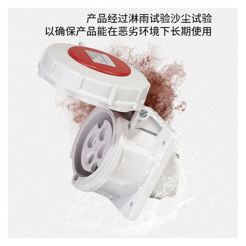 Industrial and Socket Connector Three-Phase 3-core 4P5 Hole 16A/32A Waterproof Non-Explosion-Proof IP67(3P16A IP67 Surface Mounted GP1192) - Image 5