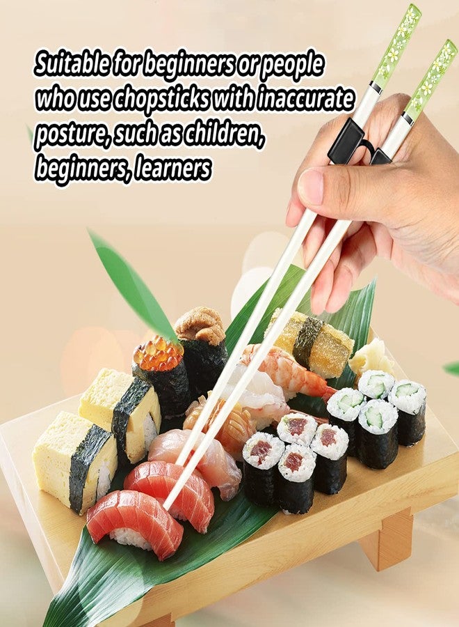 LYART 7 Pairs Reusable Training Chopsticks Helpers for Kids Adults Trainers Beginner and Each Age Learner, Non-Slip and Portable Practice Chopsticks Hinges Connector Set (Amber cherry) - Image 2