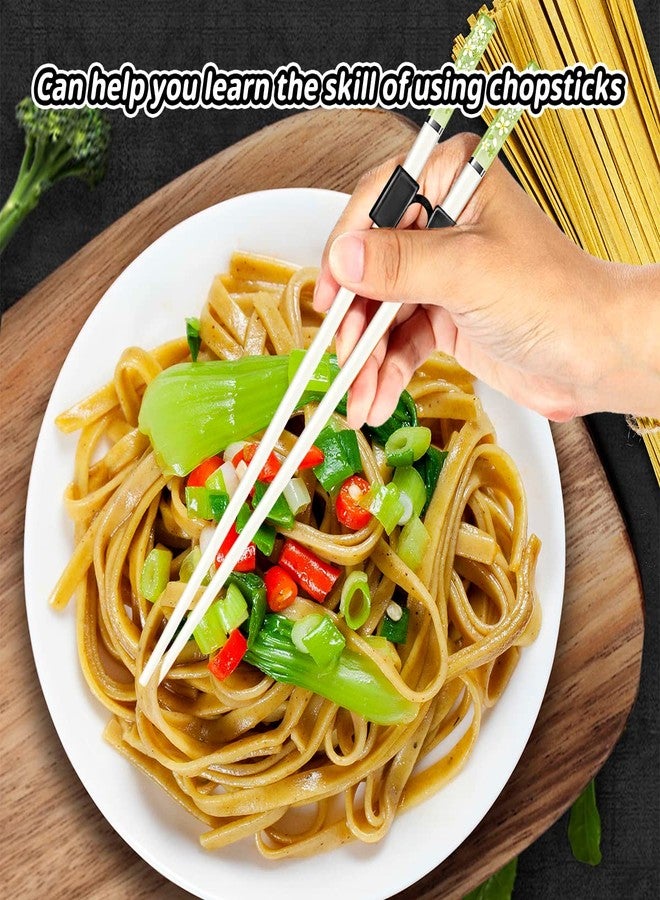LYART 7 Pairs Reusable Training Chopsticks Helpers for Kids Adults Trainers Beginner and Each Age Learner, Non-Slip and Portable Practice Chopsticks Hinges Connector Set (Amber cherry) - Image 3