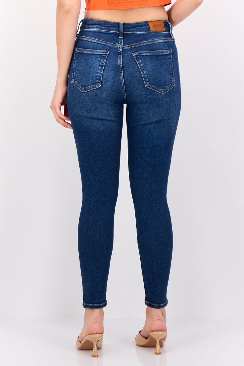 ESPRIT جينز ضيق للنساء، مغسول وقابل للتمدد، أزرق - Image 4