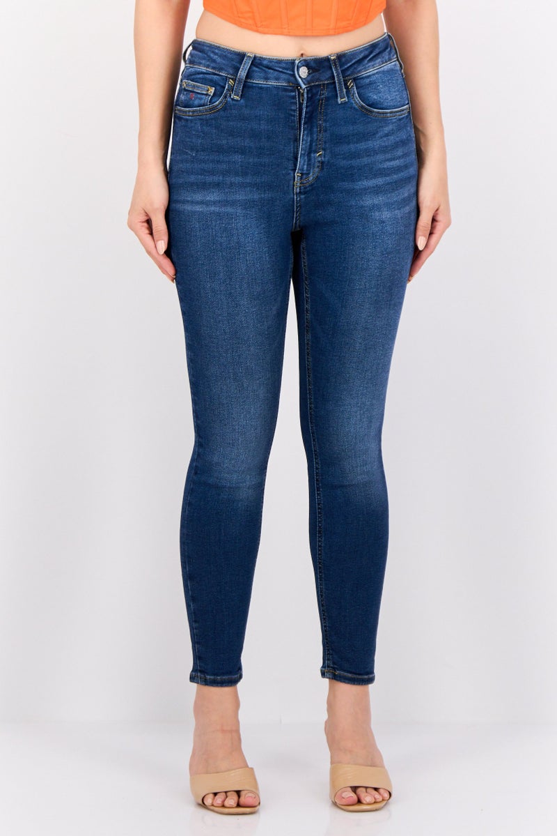 ESPRIT جينز ضيق للنساء، مغسول وقابل للتمدد، أزرق - Image 1