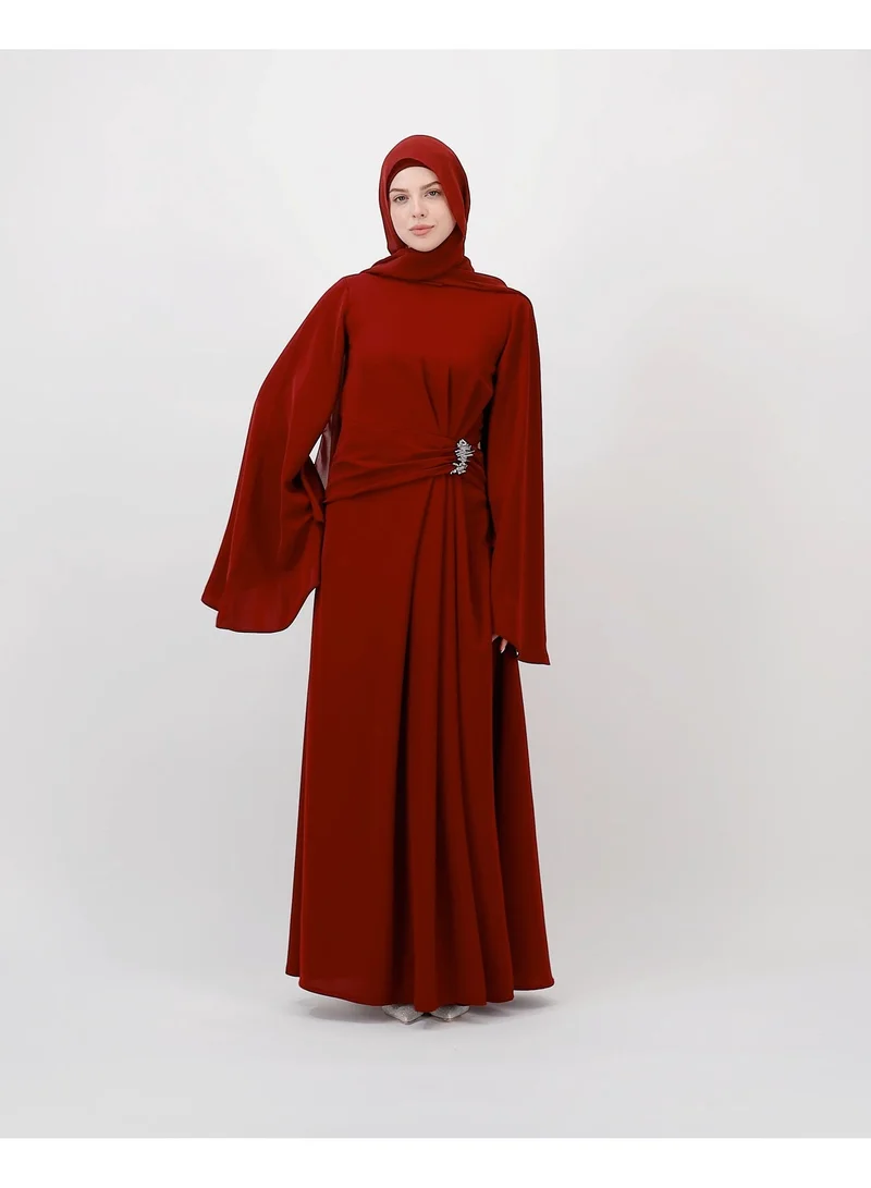 Eight Thirty Nine  Destined - Maroon | Long Sleeves Maxi Dress for Women | Best Price UAE