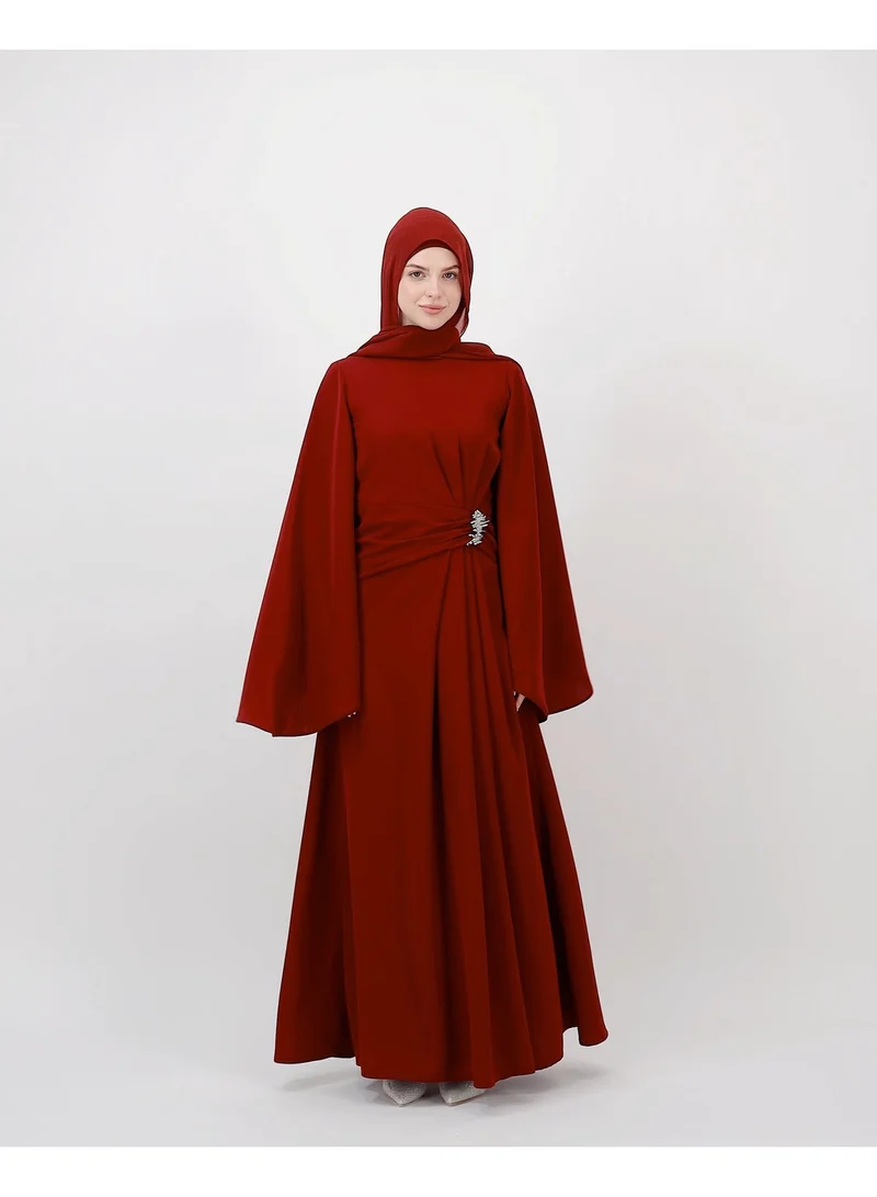 Eight Thirty Nine  Destined - Maroon | Long Sleeves Maxi Dress for Women | Best Price UAE