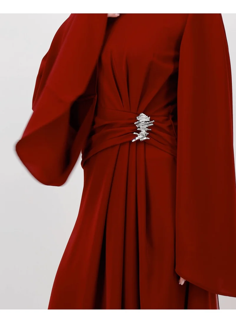 Eight Thirty Nine  Destined - Maroon | Long Sleeves Maxi Dress for Women | Best Price UAE