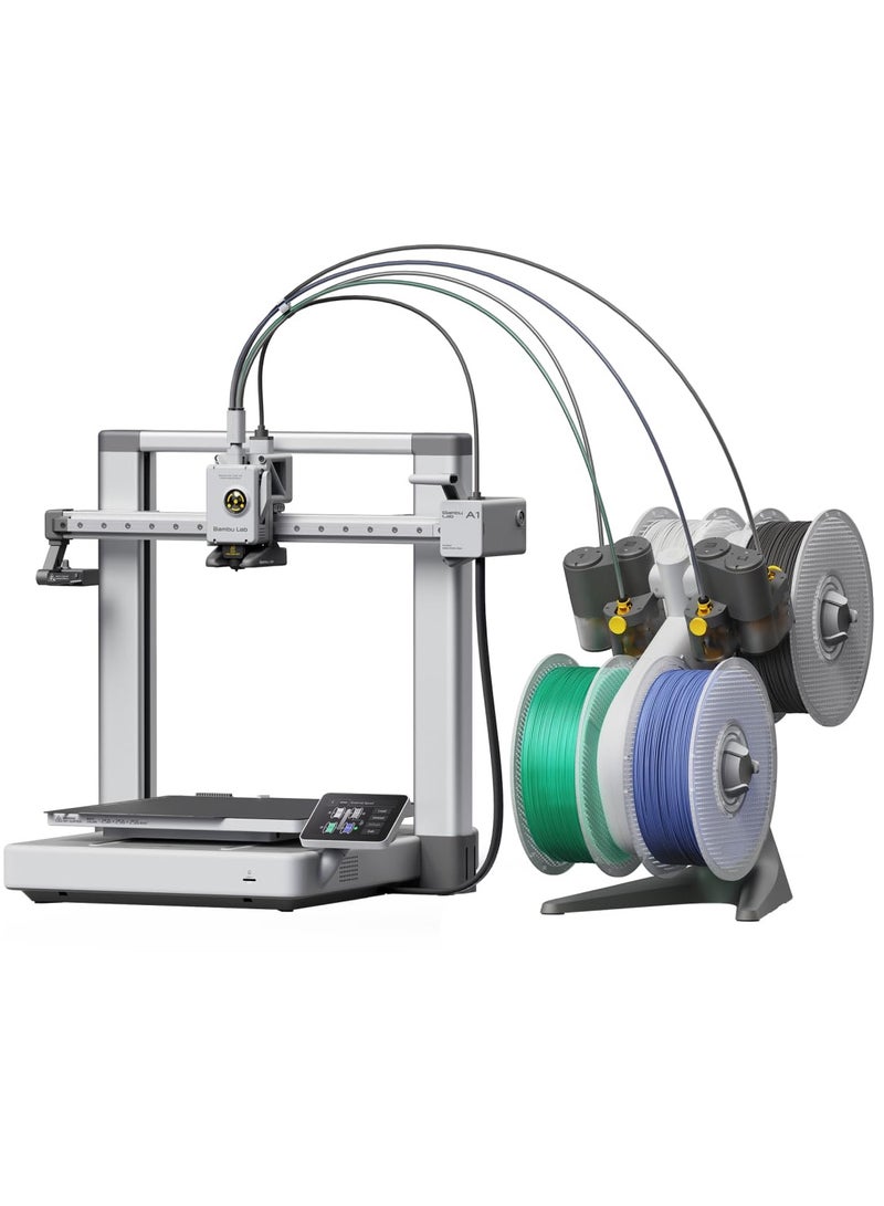 Bambu Lab A1 Colorful 3D Printer, 10000 mm/s² Acceleration, Print Multi-Color, No Manual Adjustment, Smooth At Every Corner, Silent Mode Under 48 dB - 3D Printer Silver - Image 1