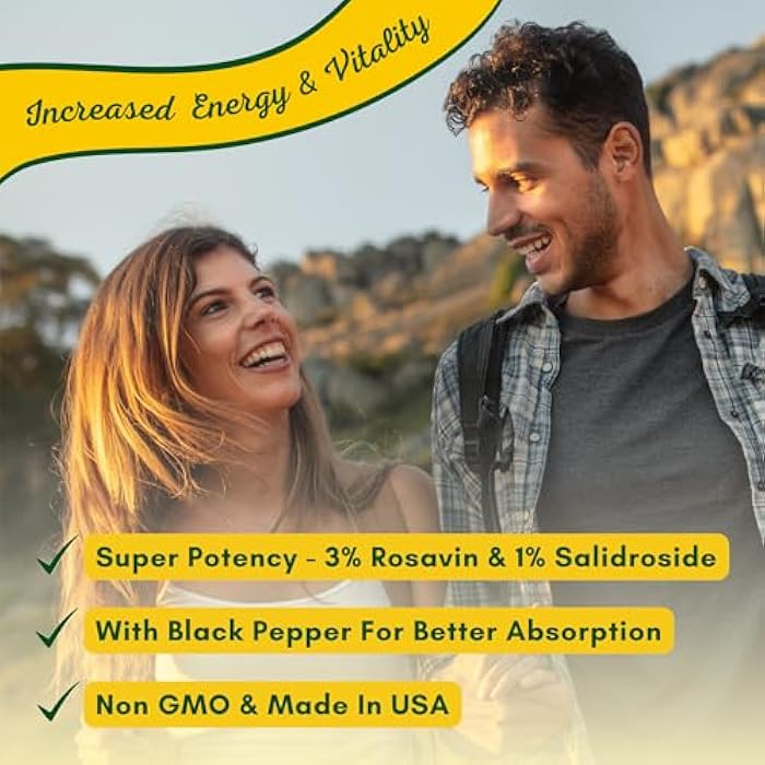 NutriONN Rhodiola Rosea - 500mg - 180 Vegan Capsules - 3% Rosavin 1% Salidroside Extract - Non-GMO - with Black Pepper for Enhanced Absorption - 6 Month Supply - Supplement for Energy & Stamina - Image 2