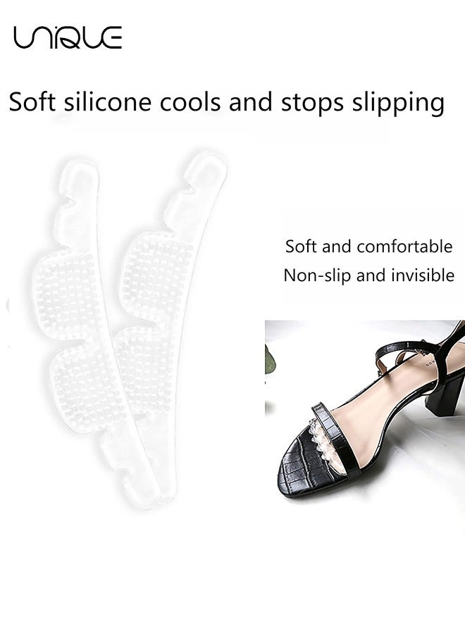 Unique 2 Pairs Invisible Anti-Slip Heel Foot Cushion Pads Stickers - Non-Slip Forefoot Strips Sticker Adjustable & Self-Adhesive Women Sandals high Heels Stickers (Transparent) - Image 4