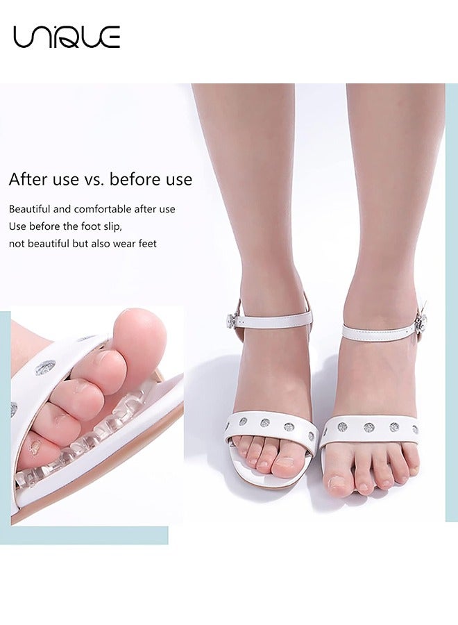 Unique 2 Pairs Invisible Anti-Slip Heel Foot Cushion Pads Stickers - Non-Slip Forefoot Strips Sticker Adjustable & Self-Adhesive Women Sandals high Heels Stickers (Transparent) - Image 3