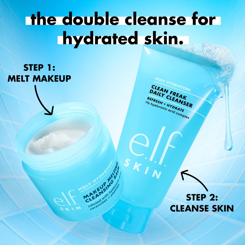 elf e.l.f. SKIN Holy Hydration! Clean Freak Daily Cleanser Mini, Gentle Hydrating Face Cleanser, Made With Hyaluronic Acid, Vegan & Cruelty-Free, 1 fl oz - Image 5