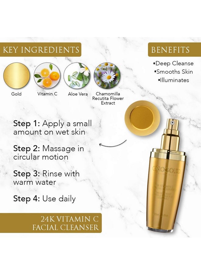 Orogold 24K Vitamin C Face Cleanser Contains Gold Witch Hazel Aloe Vera 2.7 Fl. Oz.  - Image 2