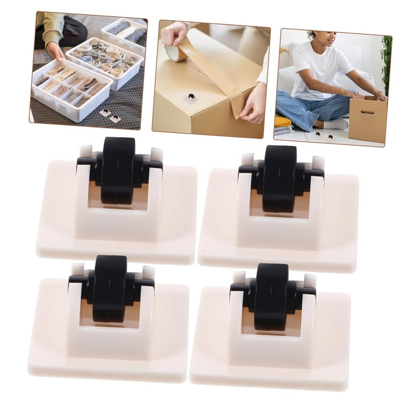 4Pcs Heavy Duty Adhesive Caster Wheels Non Swivel for Storage Bins Easy Install - Image 4