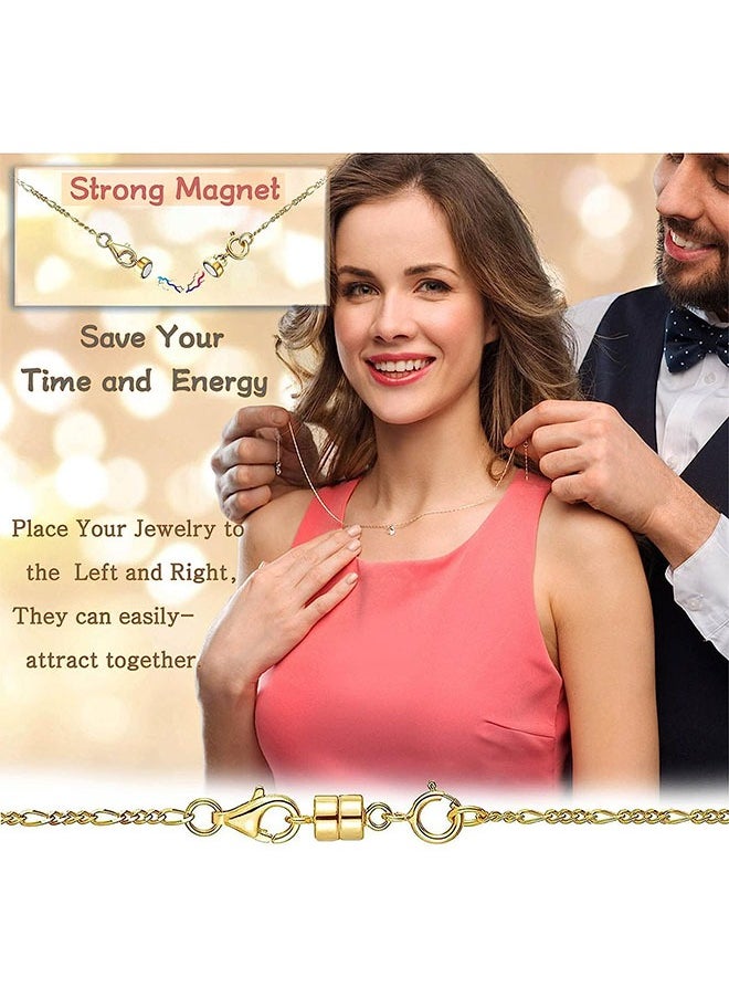 Ant - 4-Piece Magnetic Clasp Converter for Necklace, Magnetic Necklace Closures Connector, Magnetic Jewelry Clasps Connector Chain Extender for Necklace Bracelet Crafts - Image 1