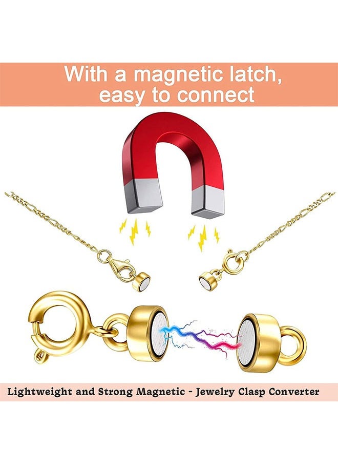 Ant - 4-Piece Magnetic Clasp Converter for Necklace, Magnetic Necklace Closures Connector, Magnetic Jewelry Clasps Connector Chain Extender for Necklace Bracelet Crafts - Image 1