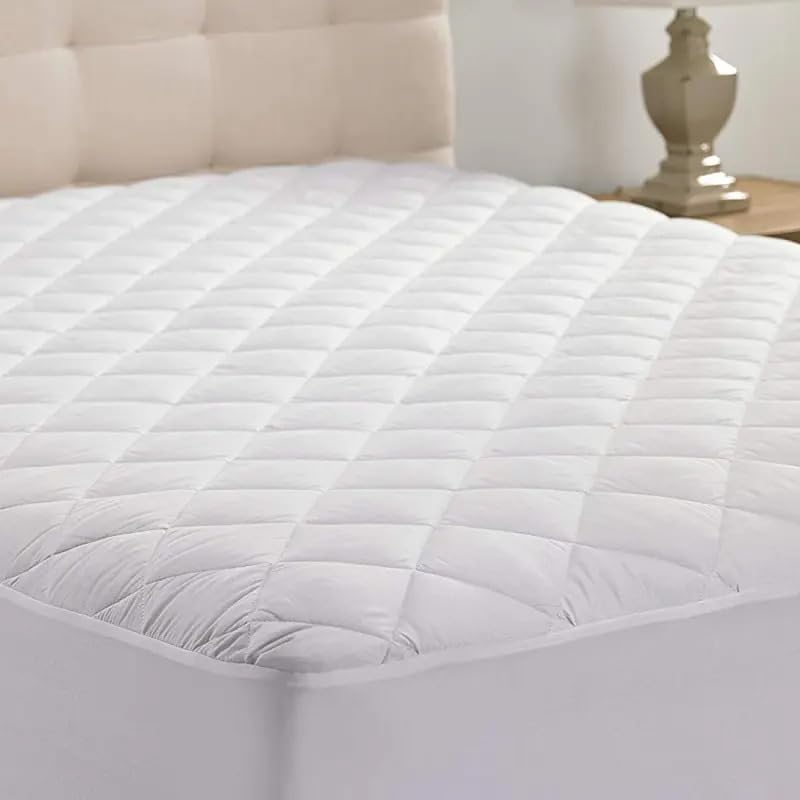 Ans King Size Water Proof Quilted Mattress Protector 72x78 Inches Super Soft High Absorbent Rectangle with Quilted Fabric Cozy Fabric Heat Resistence Anti Bacterial White Mattress Protector - Image 5