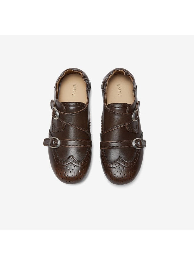 Basto 26 Spring British Style Brogue Oxford Monk Shoes Women's Flats D3836am6 Coffee Color Size 39 - Image 5