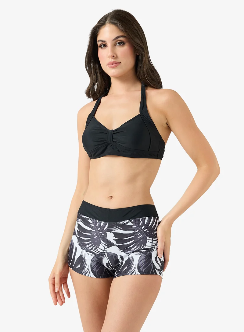 فورورد طقم بيكيني بحمالة عنق وشورت بطبعة زهور قطعتين