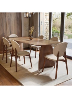 Malazhouse Dining Table Set with 6 Curved Chairs  - Image 1