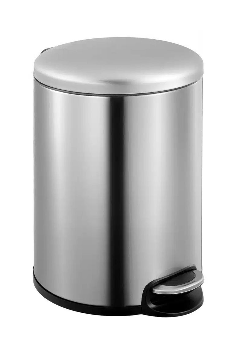 EKO - MAGGEY SERIES | Brushed Stainless Steel Finish | Soft-Closing | Fingerprint-Resistant | Deluxe Step Trash Bin | Metallic Grey | Medium | 12L - Image 1