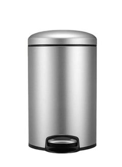 EKO MAGGEY SERIES | Brushed Stainless Steel Finish | Soft-Closing | Fingerprint-Resistant | Deluxe Step Trash Bin | Metallic Grey | Medium | 12L  - Image 2