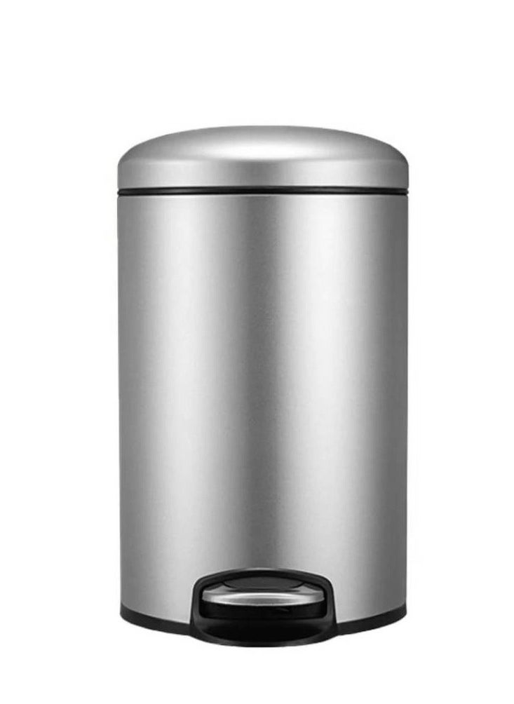EKO - MAGGEY SERIES | Brushed Stainless Steel Finish | Soft-Closing | Fingerprint-Resistant | Deluxe Step Trash Bin | Metallic Grey | Medium | 12L - Image 1