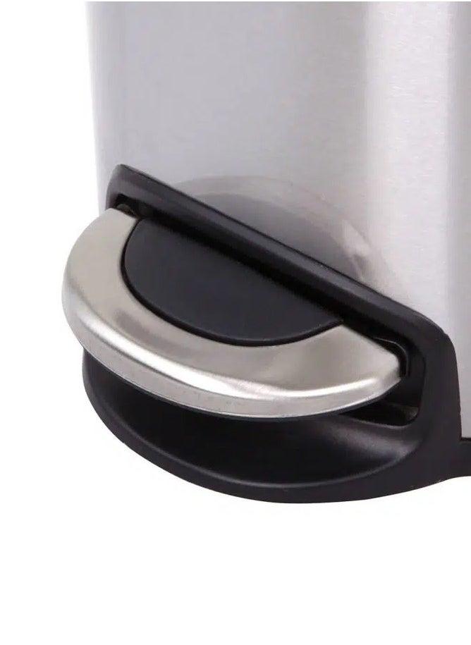 EKO - MAGGEY SERIES | Brushed Stainless Steel Finish | Soft-Closing | Fingerprint-Resistant | Deluxe Step Trash Bin | Metallic Grey | Medium | 12L - Image 1