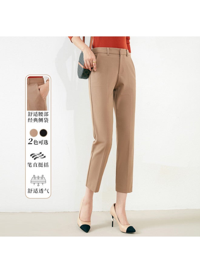 ROMON Women'S Casual Pants For Commuting, Business, Versatile, Slimming, Daily Wear, Straight Leg Cropped Pants For Women - Image 3