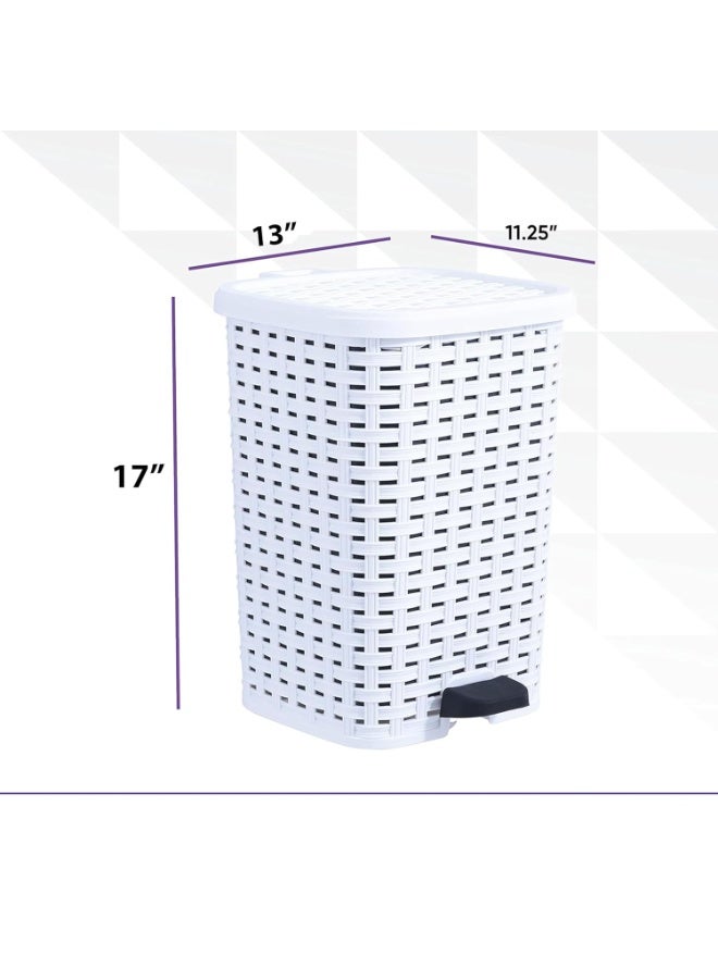 Trash Can with Lid 16L, Bathroom Trash Can with Lid, Office Garbage Can Waste Basket, Nordic Small Trash Bin for Bedroom, Toilet, Kitchen, Pet Proof Trash Can Waste & Recycling - Multicolor - Image 2