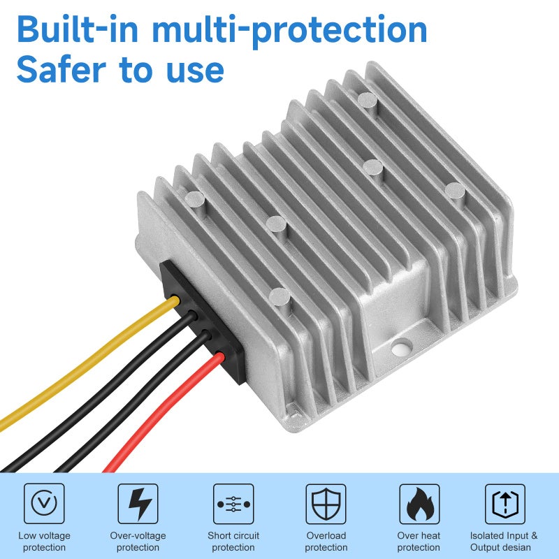 Acridine DC-DC 36V 48V to 12V 20A 240W Step Down Converter Golf Cart Voltage Regulator Reducer Transformer with Fuse Waterproof - Image 5