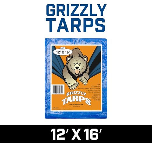 B-Air Grizzly Tarps by B-Air 12' x 16' Large Multi-Purpose Waterproof Heavy Duty Poly Tarp with Grommets Every 36", 8x8 Weave, 5 Mil Thick, For Home, Boats, Cars, Camping, Protective Cover, Pack of 10, - Image 2