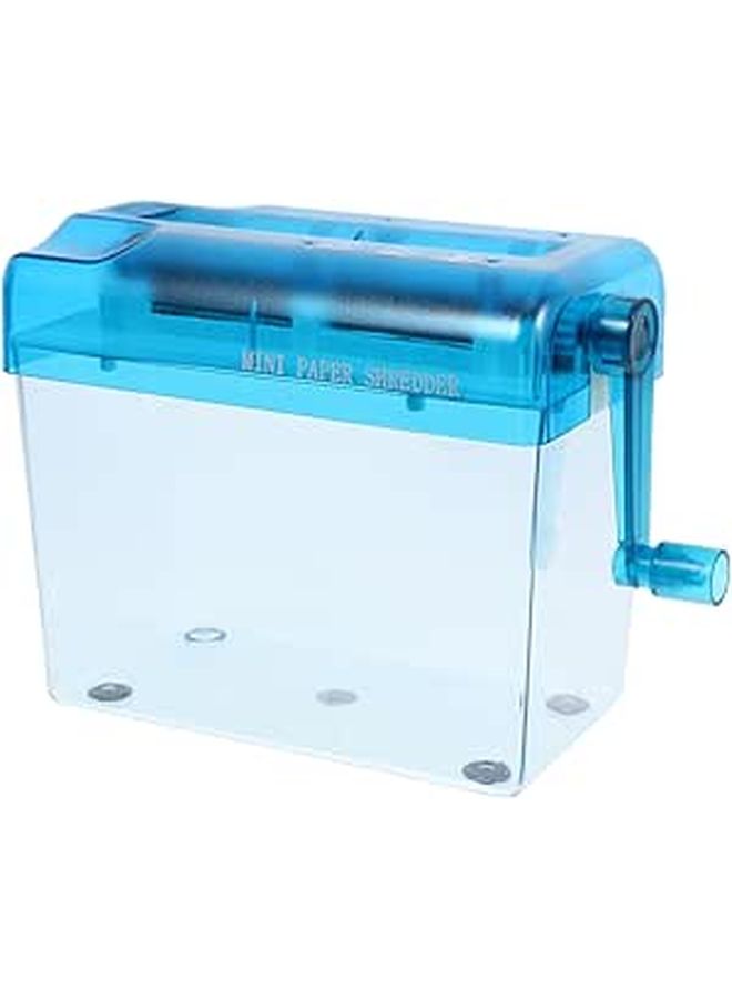Manual Hand Paper Shredder Portable Desktop Tool Blue for Home School Office Use - Image 1