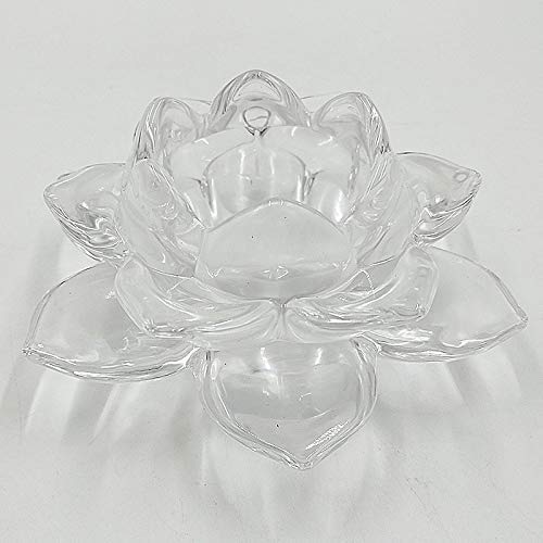 BETLEX Betlex Fancy Crystal Glass Lotus Candle Holders Big White  - Image 1