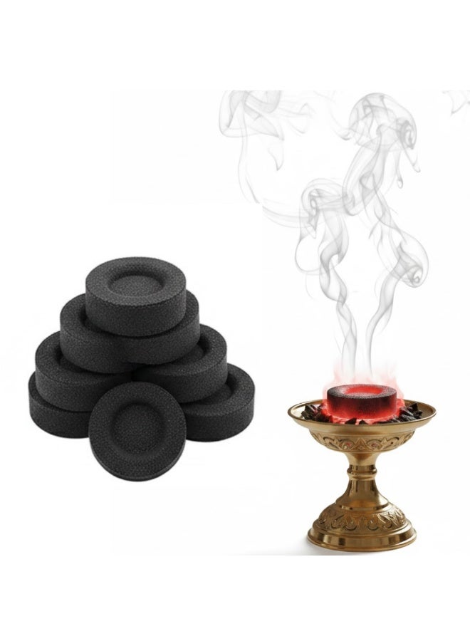 أمم أقراص الفحم للشيشة والبخور – 100 قطعة | حرارة طويلة الأمد | فحم بخور سهل الإشعال لمبخرة، موقد بخور واستخدام الشيشة - Image 2