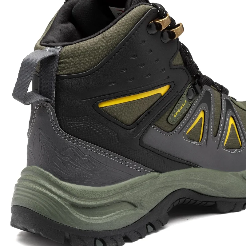 Asian Trekking Shoes for Men in Olive Black