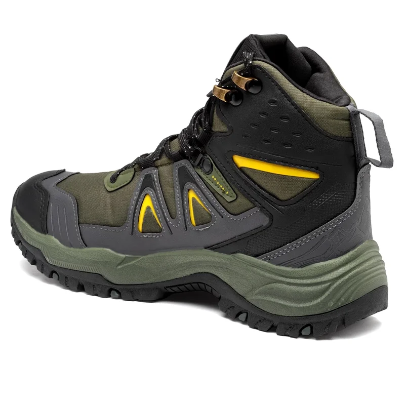 Asian Trekking Shoes for Men in Olive Black