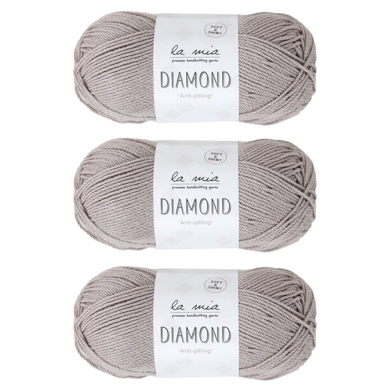 3 Skein La Mia Diamond Total 105 Oz Each 35 oz 100 g  229yd 210m 70 Acrylic 30 Microfiber Medium Worsted Super Soft Yarn Brown Perfect for Amigurumi  L161