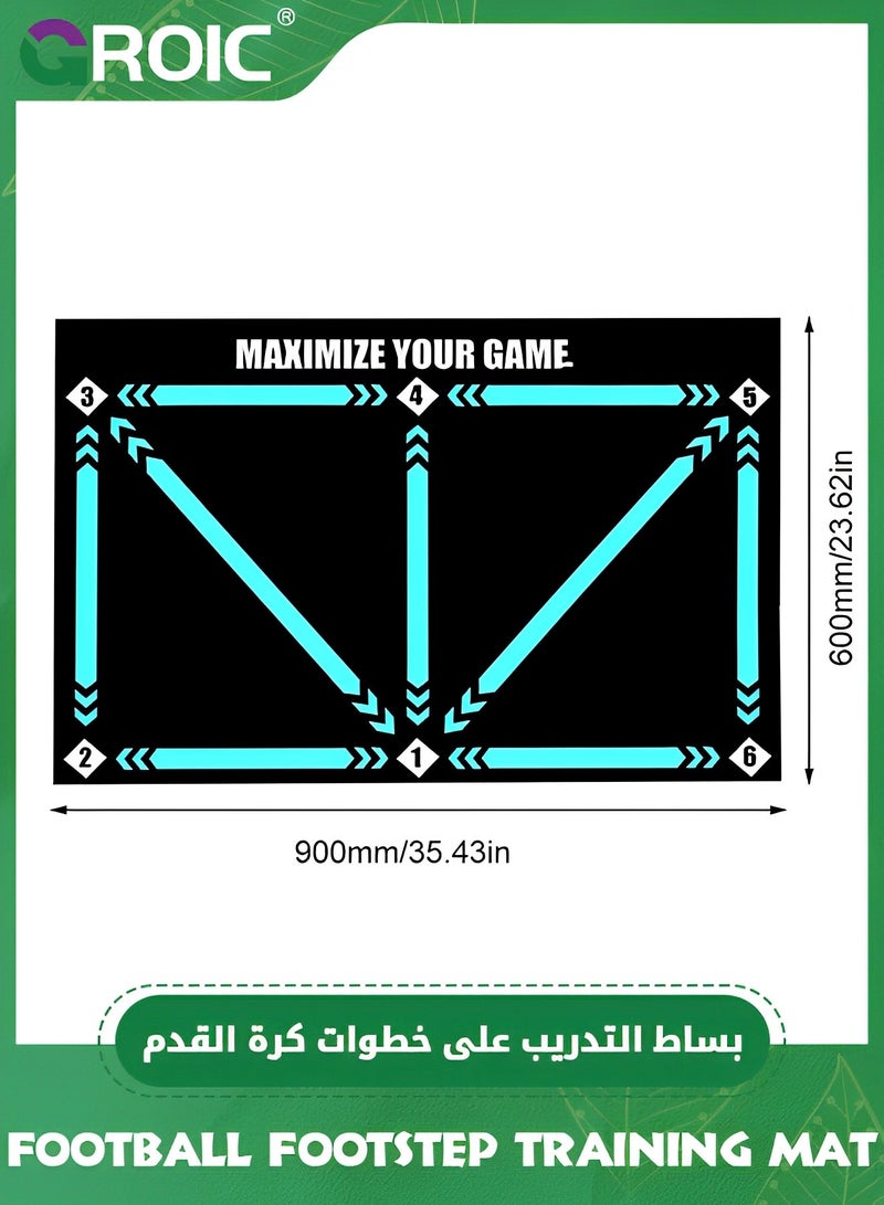 GROIC Football Footstep Training Mat, Soccer Training Mat, Agility Soccer Footstep Training Mat, Soccer Train Mat Non-Slip Silent Equipment for All Ages to Improve Speed, Strength, Coordination (90*60cm) - Image 2