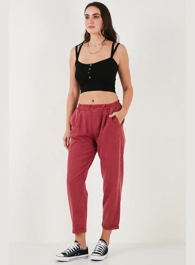 ليلا بنطلون نسائي ليلا بقصة مستقيمة وخصر عادي