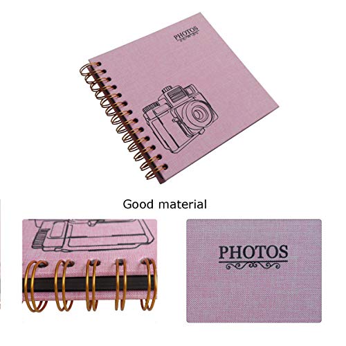 Enyuwlcm Linen Hardcover Small Scrapbook with Black Pages 4 x 6 Handmade Photo Album DIY Album Book Suitable for School Kids Girl 40 Pages Pink - Image 4