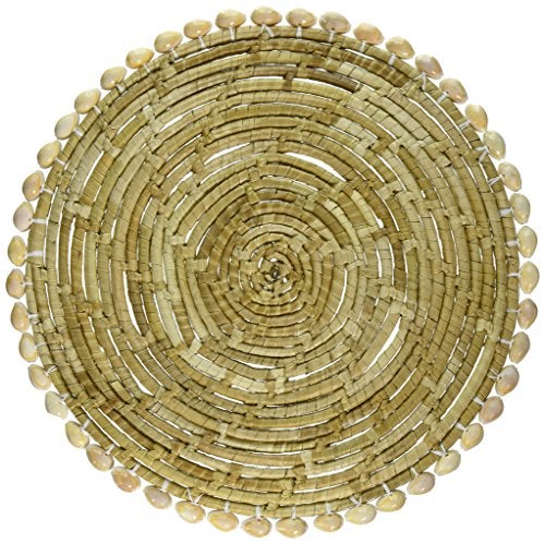 Two's Company Twos Company Pandan and Seashells Set of 4 Placemats 