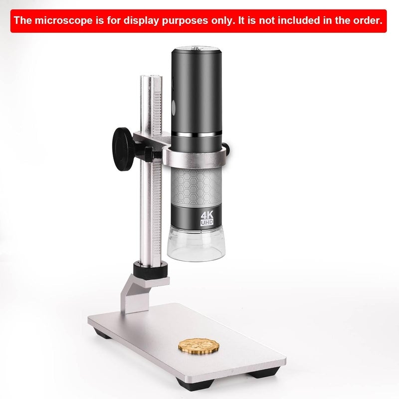 Jiusion Aluminum Alloy Universal Adjustable Professional Base Stand Holder Desktop Support Bracket for Max 1.4" in Diameter USB Digital Microscope Endoscope Magnifier - Image 2