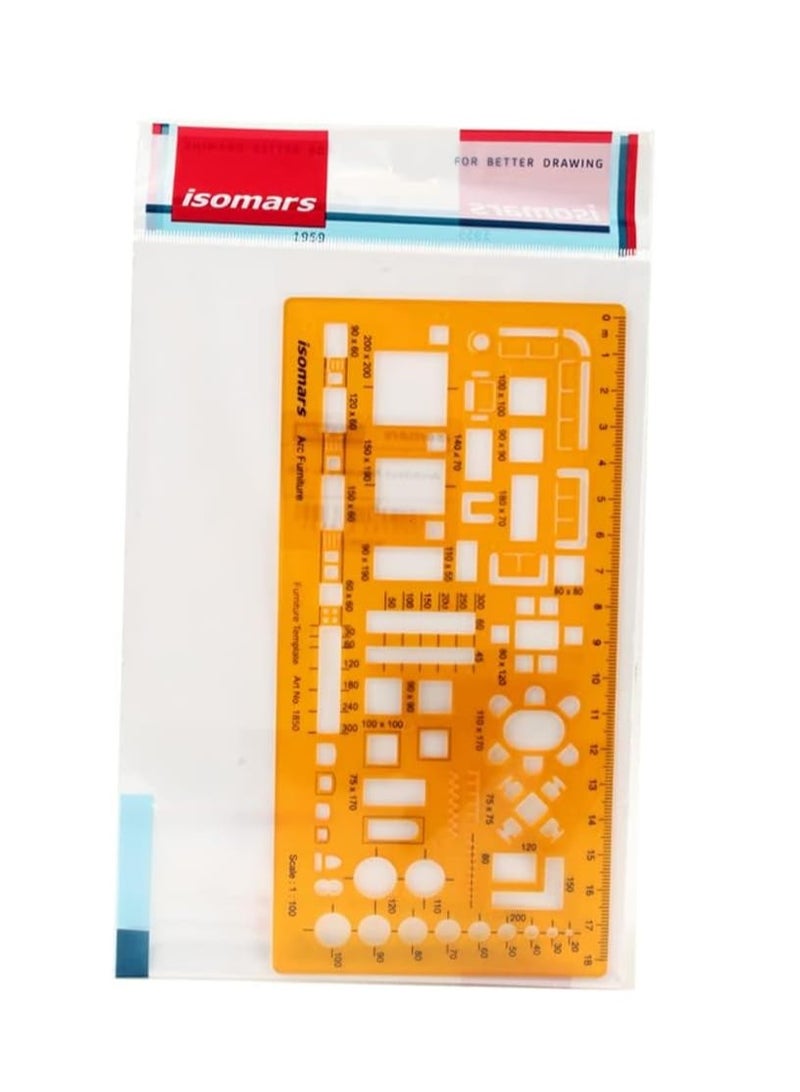 Isomars Architect Furniture 1:100 Scale Template - Image 2
