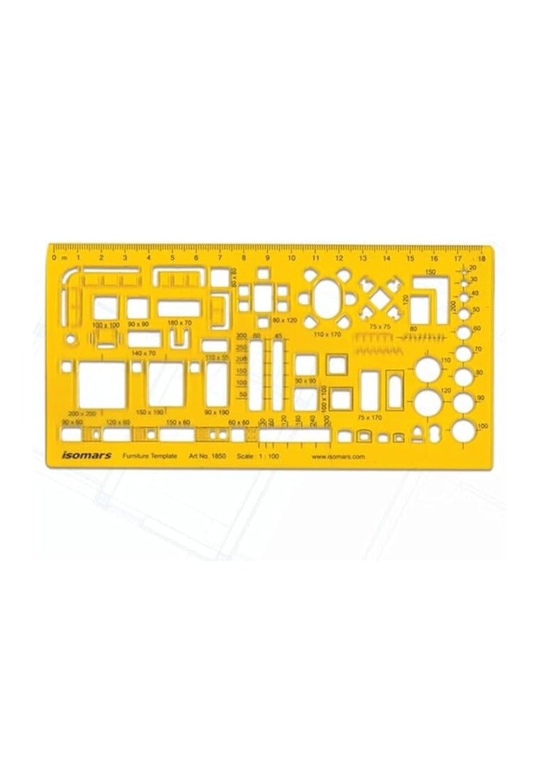 Isomars Architect Furniture 1:100 Scale Template - Image 3