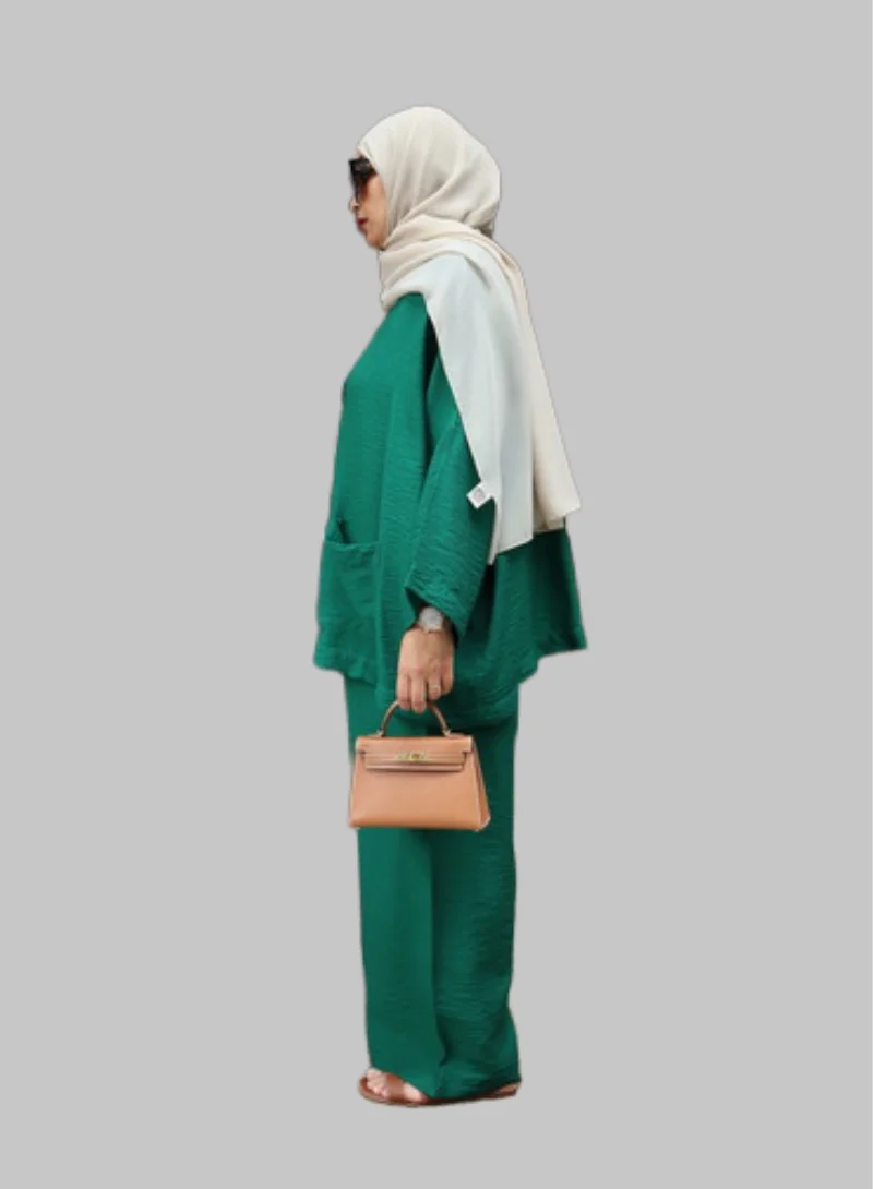 Bond Green Green Bali Crespo Linen Co-Ord Set for Women | Best Price UAE